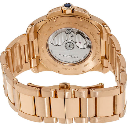 Cartier Calibre de Cartier Solid 18k Rose Gold Men's Watch W7100018