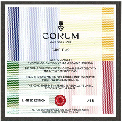 Corum Bubble 42 4 Colors Women's Watch 082.410.20/0379 QU02