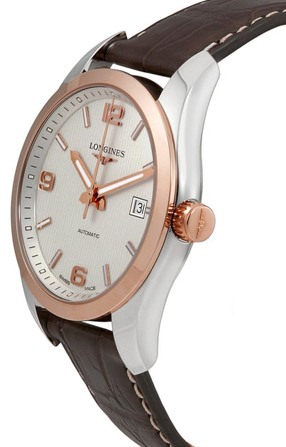 Longines Conquest Classic Solid Rose Gold & Silver Dial Men's Watch L2.785.5.76.3