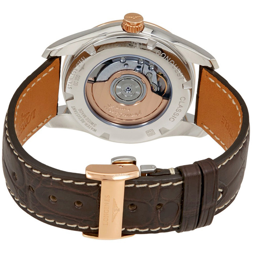 Longines Conquest Classic Solid Rose Gold & Silver Dial Men's Watch L2.785.5.76.3