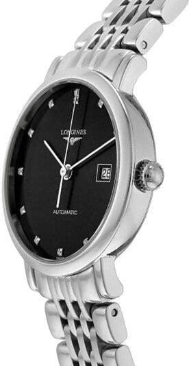 Longines Elegant Collection Black Dial Diamond Women's Watch L4.310.4.57.6