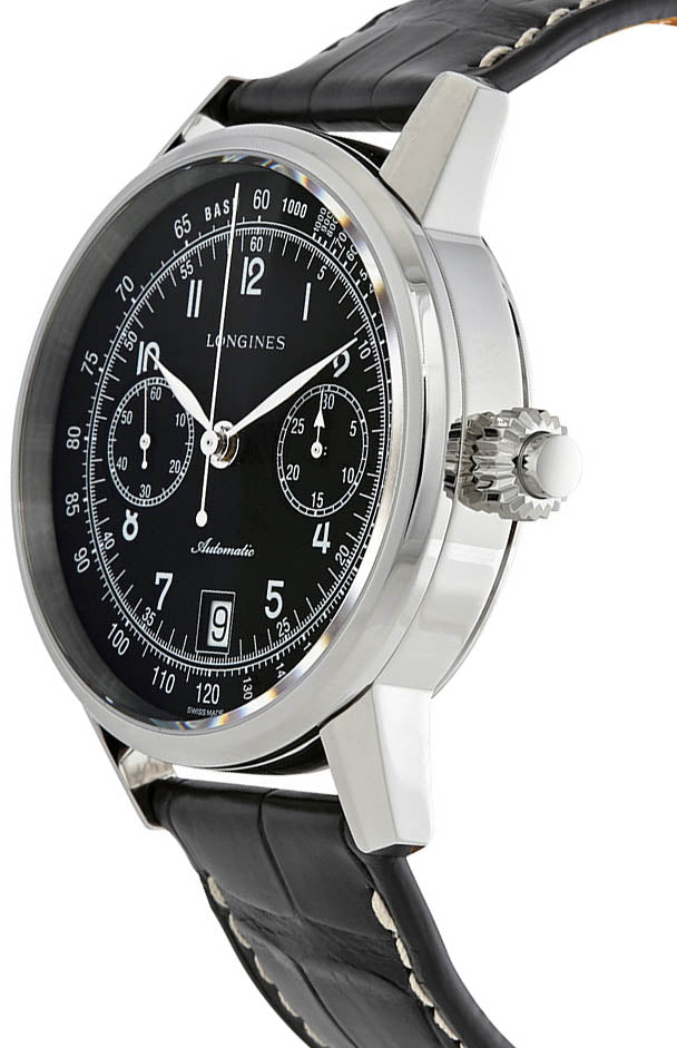 Longines Heritage Column-Wheel Chronograph Black Dial Men's Watch L2.800.4.53.0