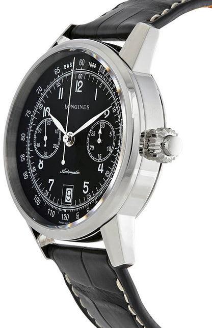 Longines Heritage Column-Wheel Chronograph Black Dial Men's Watch L2.800.4.53.0