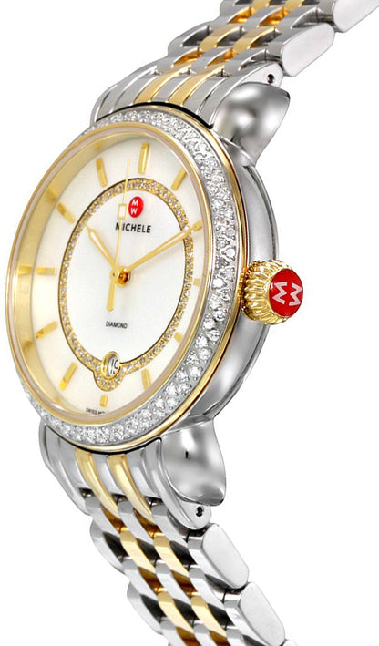 Michele CSX Elegance Yellow Gold & Stainless With Diamonds Ladies Watch MWW03T000042