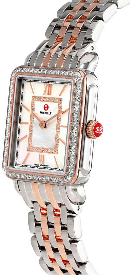 Michele Deco II Mid Two-Tone Rose Gold Women's Watch MWW06I000012