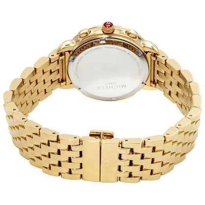 Michele Sidney Gold Diamond Blue Dial Women's Watch MWW30A000049