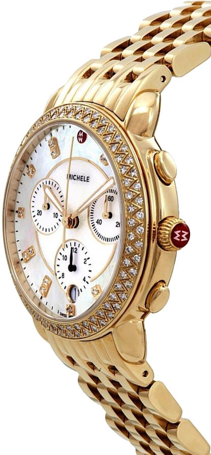 Michele Sidney Gold Diamonds Women's Watch MWW30A000008