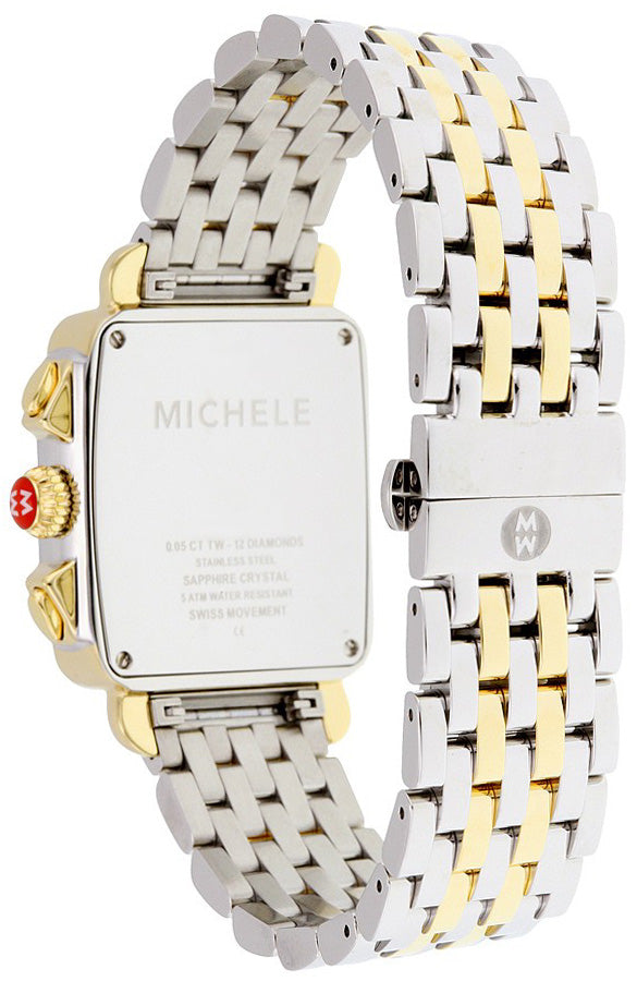 Michele Deco Pearl White & Diamond Dial Chronograph Ladies Watch MWW06P000122
