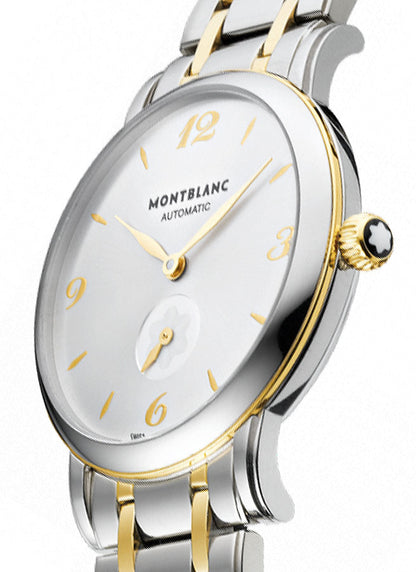 MontBlanc Star Classique Pearl White Dial Stainless & Gold Women's Watch 107913