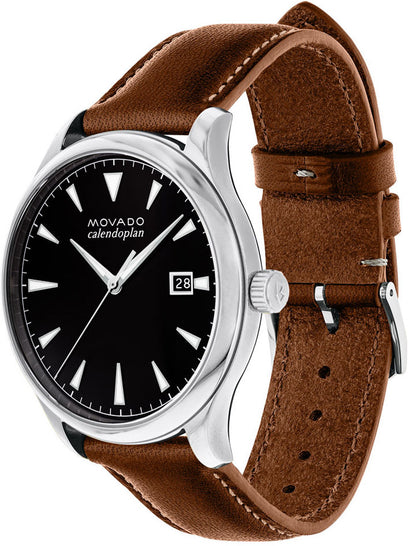 Movado Heritage Series Calendoplan Black Dial Men's Watch 3650001