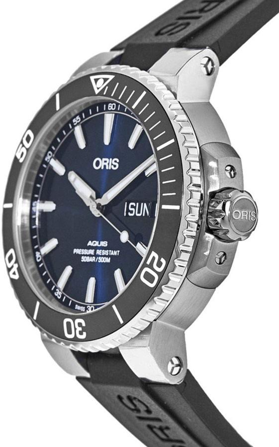 Oris Aquis Big Day Date Blue Dial Men's Watch 75277334135RS-BLACK