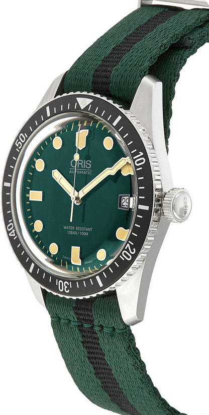 Oris Divers Sixty-Five Green Dial Men's Watch 73377204057FS