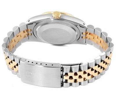 Rolex Datejust 36 Blue Dial Gold & Steel Diamond Watch 16233