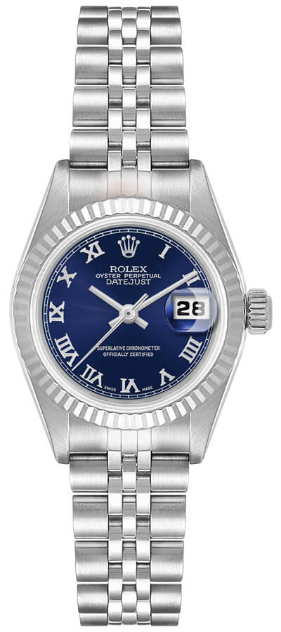 Rolex Lady-Datejust 26 Blue Dial Women's Watch 79174