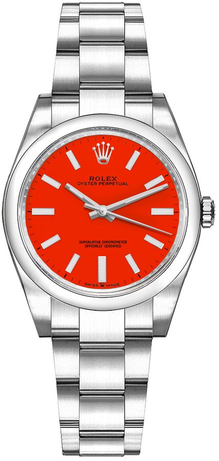 Rolex Oyster Perpetual 31 Coral Red Dial Women's Watch 277200-0008