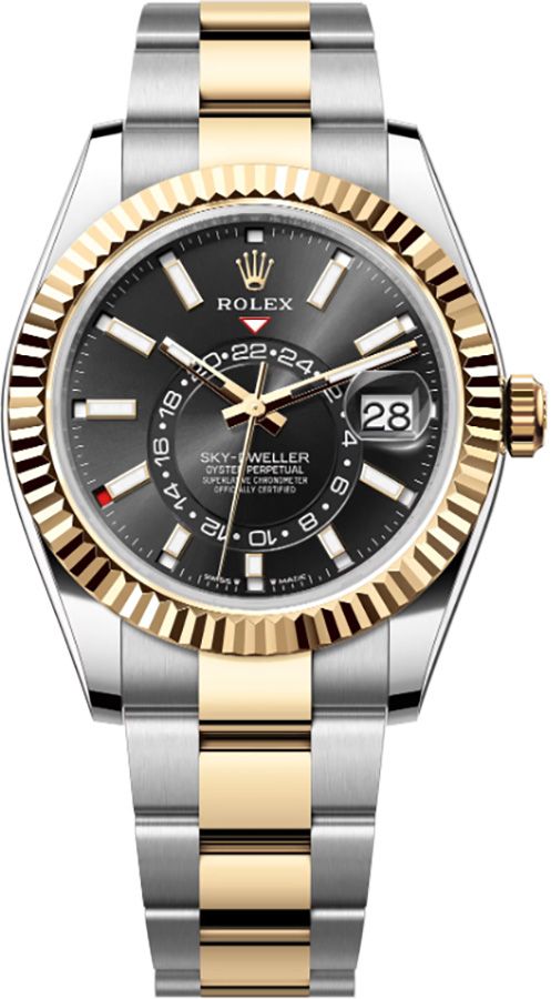 Rolex Sky-Dweller Oystersteel & Yellow Gold Black Dial Men's Watch 336933-0003