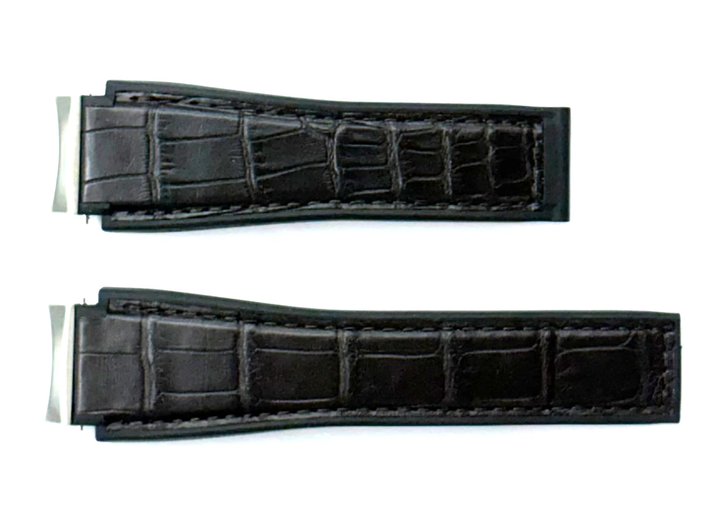 Tag Heuer 21mm Inlet Black Rubber & Brown Leather OEM Watch Strap FC6405