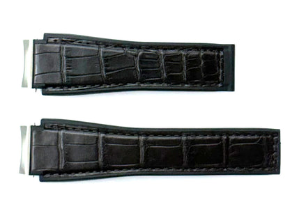 Tag Heuer 21mm Inlet Black Rubber & Brown Leather OEM Watch Strap FC6405