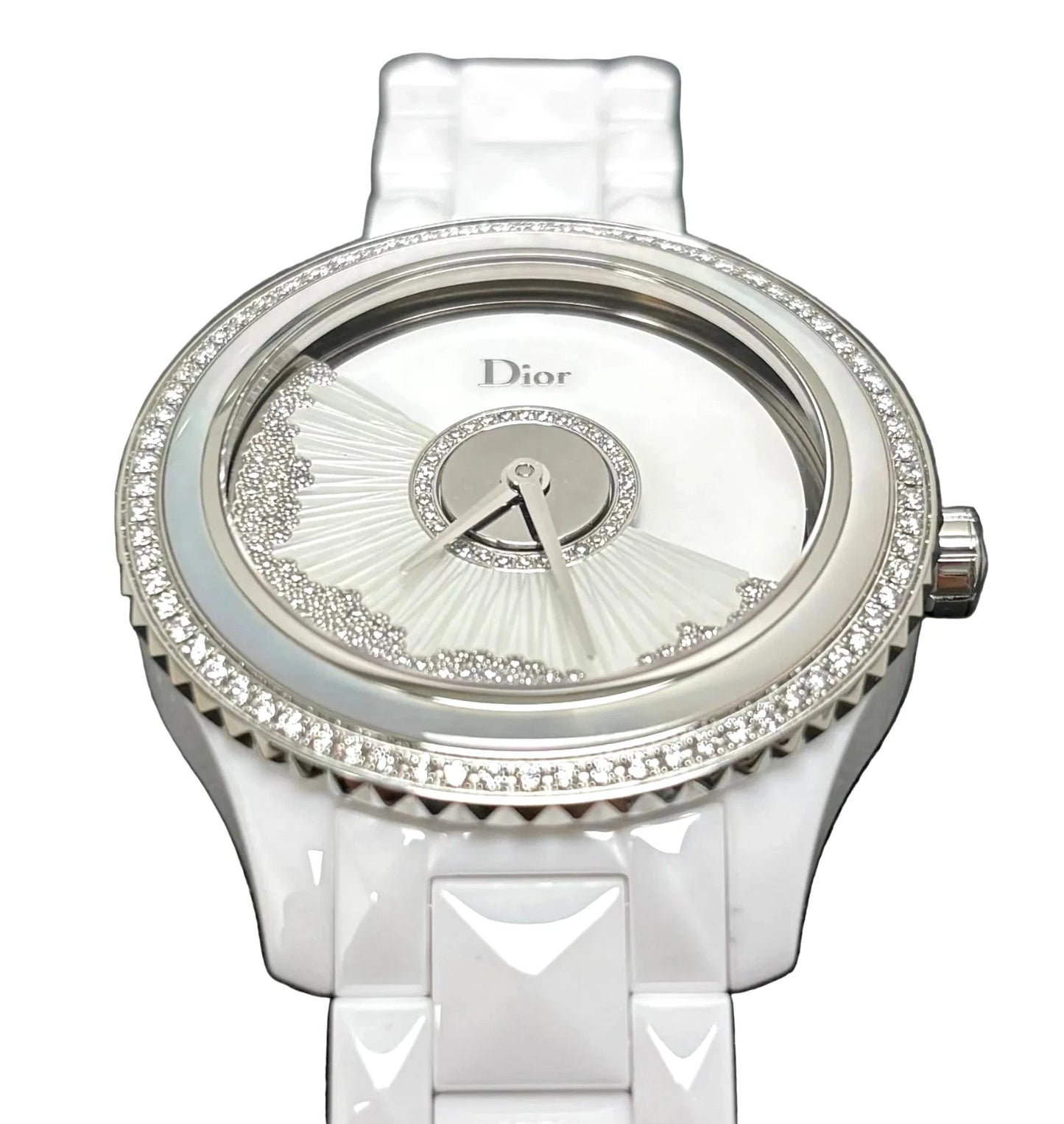 Christian Dior VIII Grand Bal White Ceramic Diamond Women's Watch CD124BE4C002