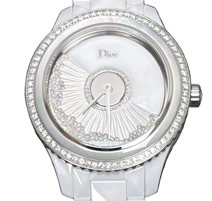 Christian Dior VIII Grand Bal White Ceramic Diamond Women's Watch CD124BE4C002