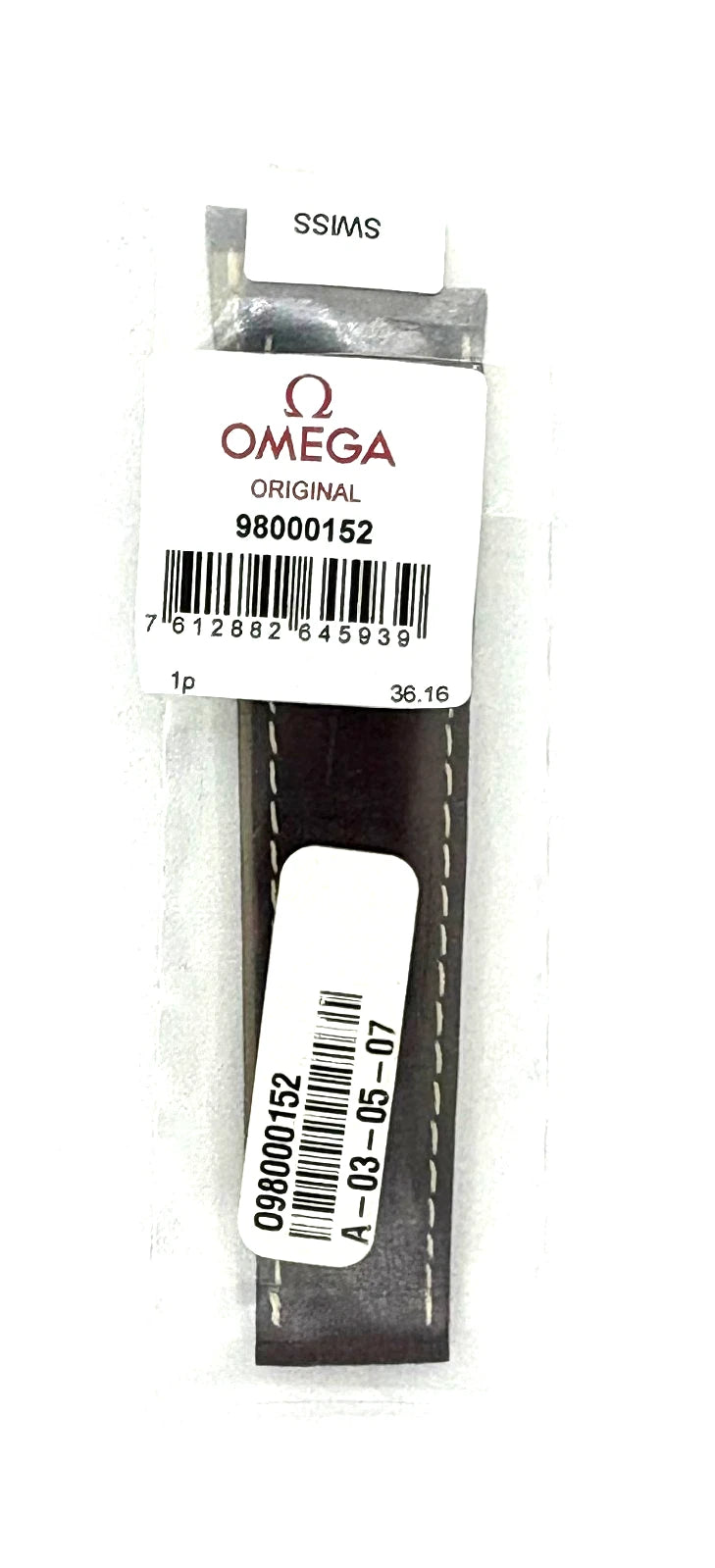Omega 22mm Brown Leather Strap 98000152