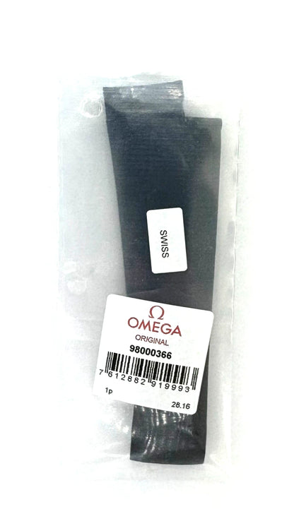 Omega 22mm Black Rubber Strap 98000366