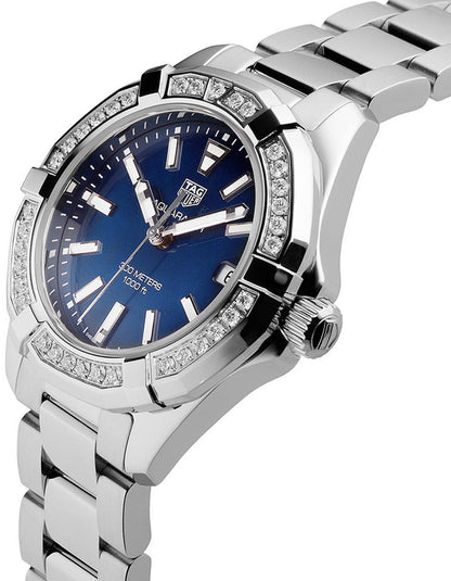 Tag Heuer Aquaracer Blue Pearl & Diamond Steel Ladies Watch WAY131N.BA0748