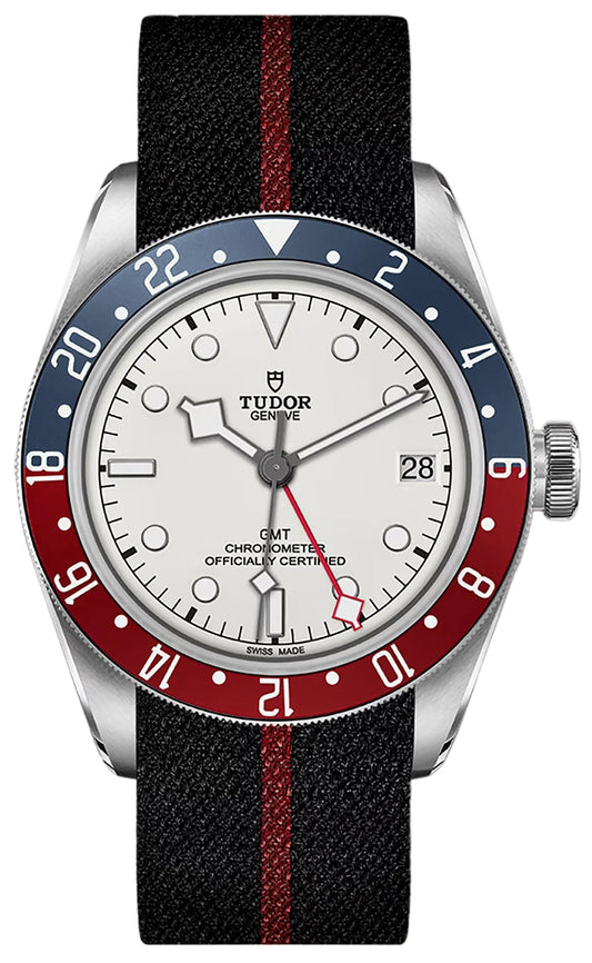 Tudor Black Bay GMT White Dial Fabric Strap Men's Watch M79830RB-0012