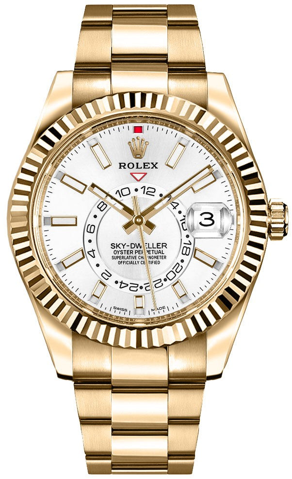 Rolex Sky-Dweller Gold Men's White Dial Watch 326938-0005