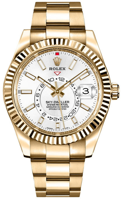Rolex Sky-Dweller Gold Men's White Dial Watch 326938-0005