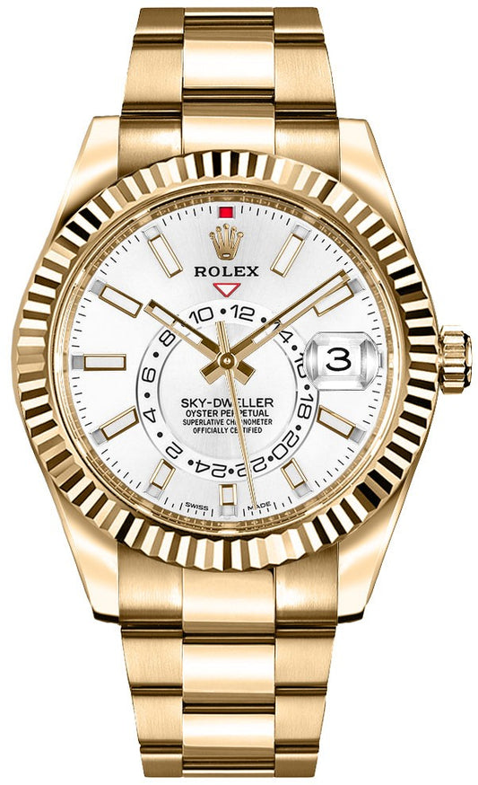 Rolex Sky-Dweller Gold Men's White Dial Watch 326938-0005