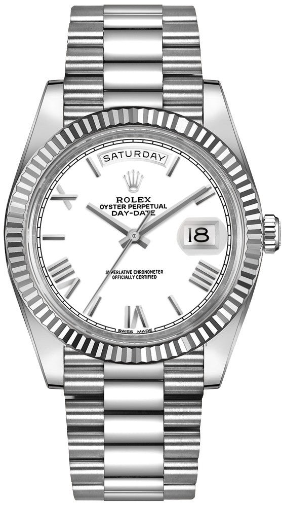 Rolex Day-Date 40 18k White Gold Men's Watch 228239-0046