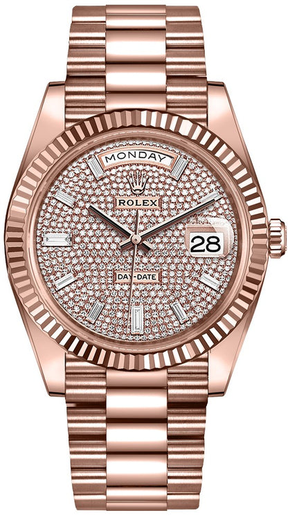 Rolex Day-Date 40 Diamond Paved Dial Men's Watch 228235-0036