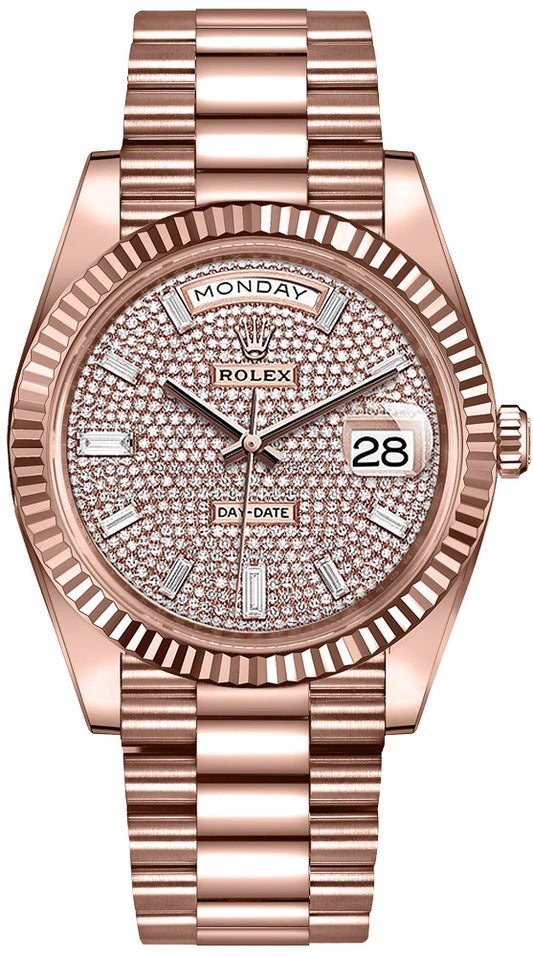 Rolex Day-Date 40 Diamond Paved Dial Men's Watch 228235-0036
