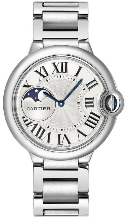 Cartier Ballon Bleu Silver Dial Moon Phase Midsize Watch WSBB0050