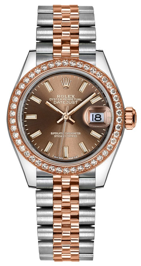 Rolex Lady-Datejust 28 Rose Gold & Stainless Steel Watch 279381RBR-0017