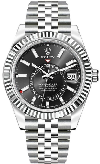 Rolex Sky-Dweller White Gold Bezel Jubilee Bracelet Men's Watch 336934-0008