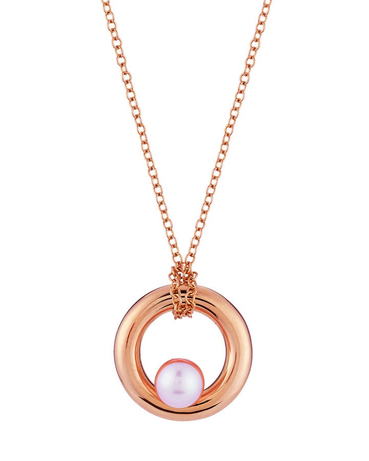 Mimi Milano 18k Rose Gold Pearl Pendant P366R3