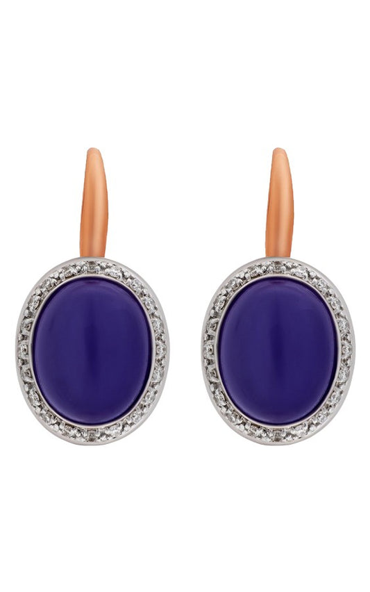 Mimi Milano 18k Rose & White Gold Jade Diamond Earrings O318C8LB