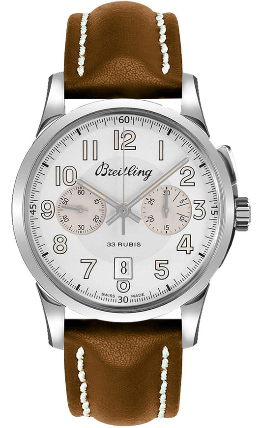 Breitling Transocean Chronograph 1915 Manual Winding Silver Dial Men's Watch AB141112/G799-433X