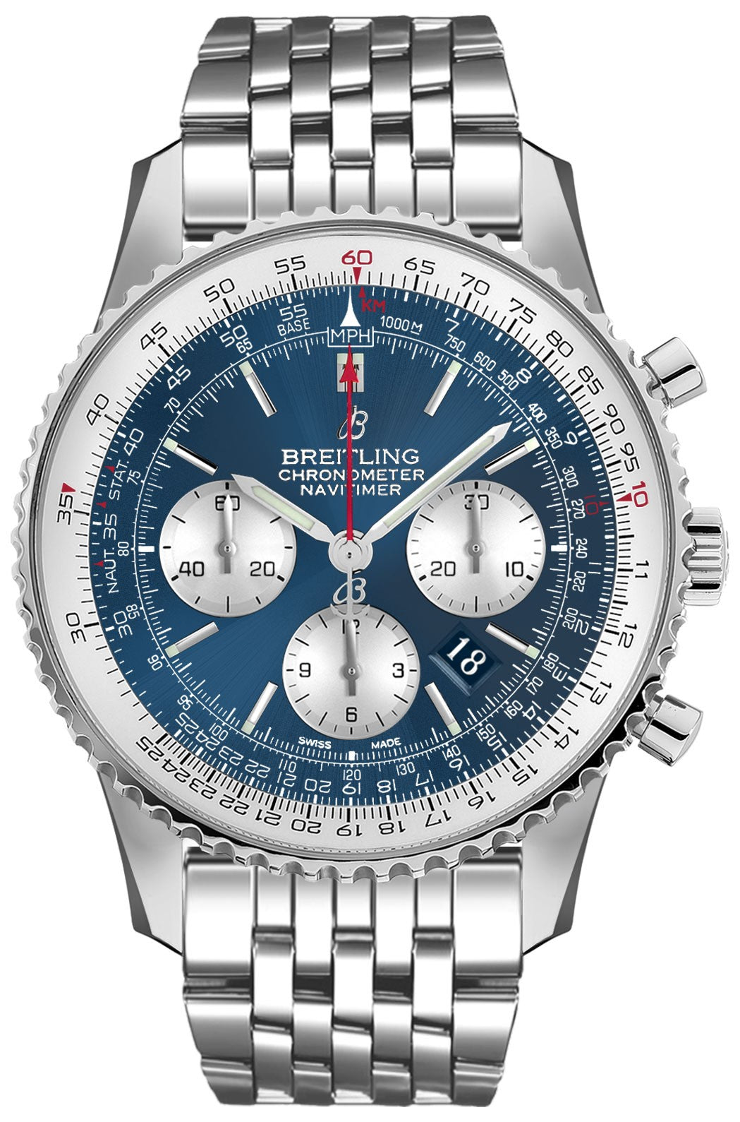 Breitling Navitimer 1 B01 Chronograph 46 Blue Dial Men's Watch AB0127211C1A1