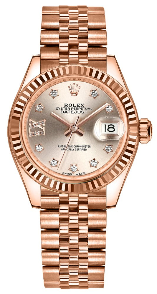Rolex Lady-Datejust 28 Sundust Diamonds Women's Watch 279175-0006