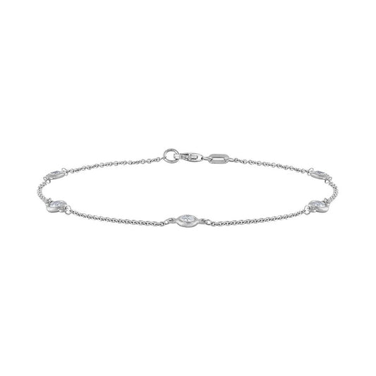 Diamond by the Yard Bracelet, 0.36 Carat on 14k White Gold
