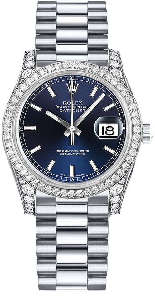Rolex Datejust 31 Blue Dial White Gold Women's Watch 178159-0067