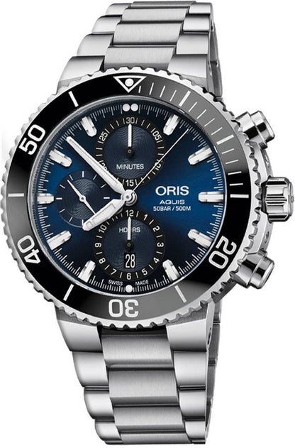 Oris Aquis Chronograph Steel Automatic Men's Watch 77477434155MB