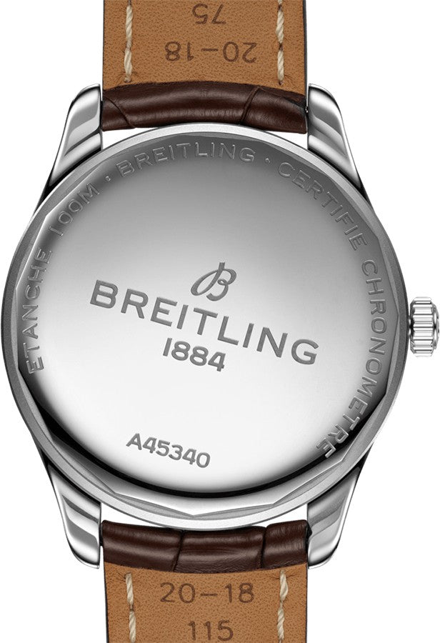 Breitling Premier Day Date Silver Dial Men's Watch A45340211G1P2