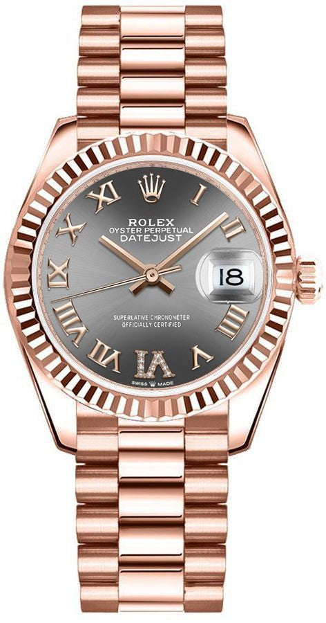 Rolex Datejust 31 Grey Roman Diamond Dial Women's Watch 278275-0033