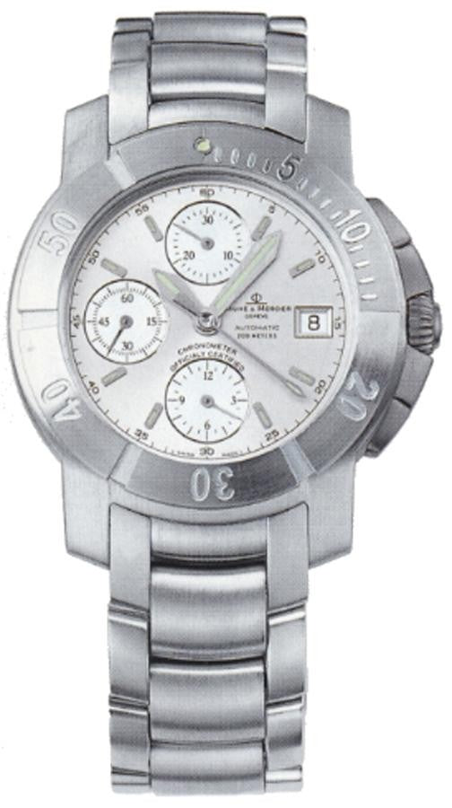 Baume & Mercier Capeland S Silver Dial Chronograph Men's Watch 8113