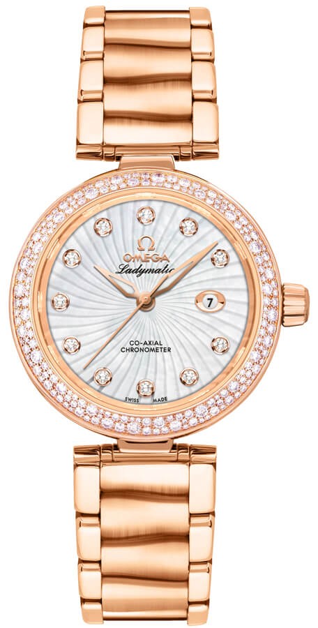 Omega De Ville Ladymatic Rose Gold Diamond Women's Watch 425.65.34.20.55.003