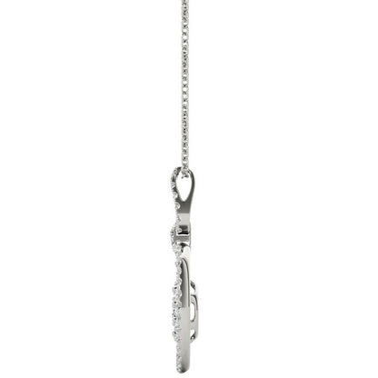 Diamond Pendant, 1.04 Carat on Solid 18k White Gold Women's Necklace P21956W